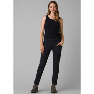 Prana Women Koen Pant Stretch Hiking And Climbing Elastic Waist Black Size L New